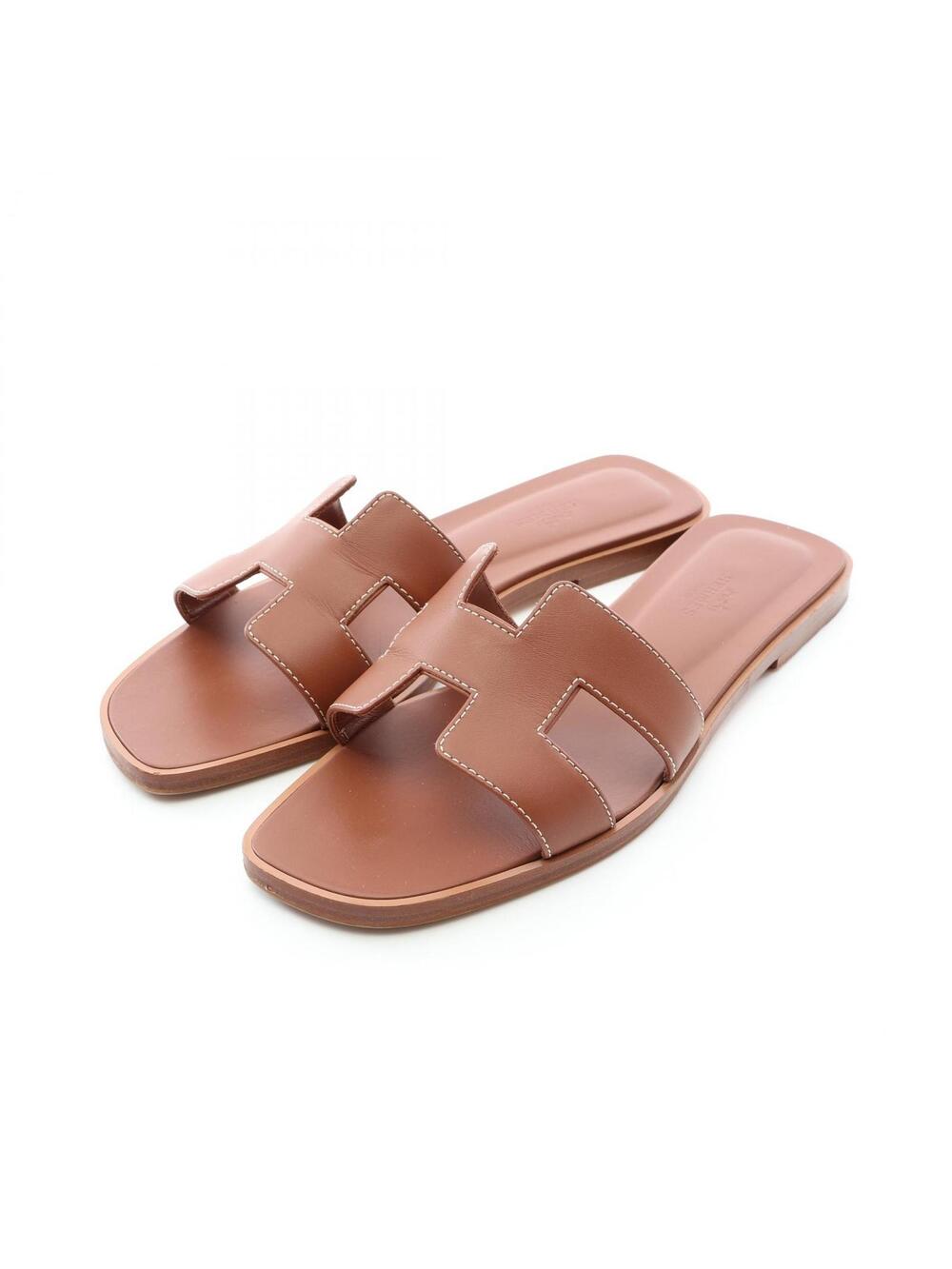 Hermes Oran Mule Flat Sandal #38 Box #274882H75B
